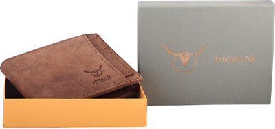 

Hidelink Men Brown Genuine Leather Wallet(6 Card Slots)