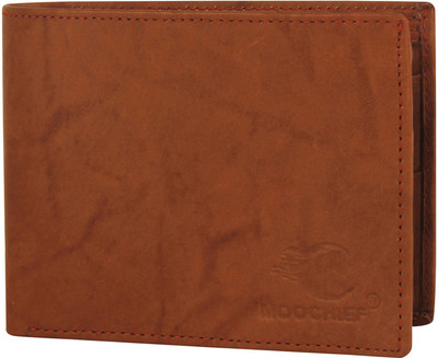 

MOOCHIEF Men Tan Genuine Leather Wallet(3 Card Slots)
