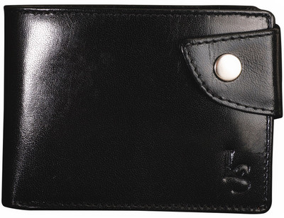 

LOUIS STITCH Men Black Genuine Leather Wallet(8 Card Slots), Charcoal black