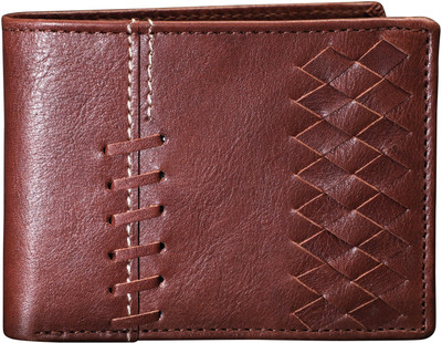 

LOUIS STITCH Men Brown Genuine Leather Wallet(8 Card Slots), Antique brown