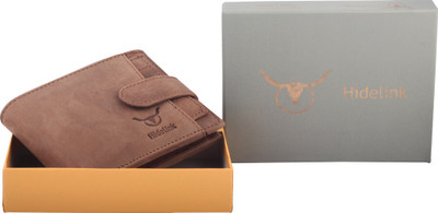 

Hidelink Men Brown Genuine Leather Wallet(6 Card Slots)