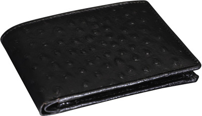 

LOUIS STITCH Men Black Genuine Leather Wallet(8 Card Slots), Charcoal black