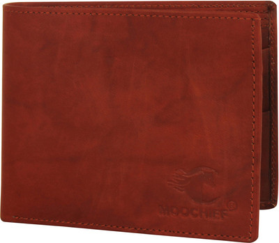 

MOOCHIEF Men Tan Genuine Leather Wallet(3 Card Slots), Dark tan