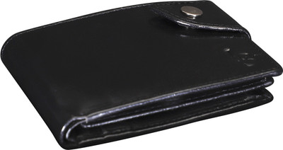 

LOUIS STITCH Men Black Genuine Leather Wallet(8 Card Slots), Charcoal black