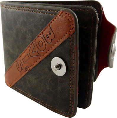 

Bovi'S Men Casual Brown, Green Artificial Leather, Fabric Wallet(9 Card Slots)