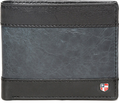 

U.S. Polo Assn Men Blue Genuine Leather Wallet(8 Card Slots), Navy and black