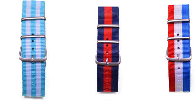 

Watch Me Make Your Own Watch By Watch Me- NATO Multicolored Straps (ONLY Straps)-MYOW COLLECTION (All Straps in this collection-22 mm except Military Green Strap -20 mm) ch-arg-bur-fr 22 mm Nato Nylon Stylish trendy Strap Combos Watch Strap(Multicolor)