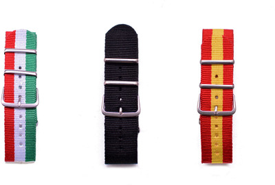 

Watch Me Make Your Own Watch By Watch Me- NATO Multicolored Straps (ONLY Straps)-MYOW COLLECTION (All Straps in this collection-22 mm except Military Green Strap -20 mm) ch-it-bk-sp 22 mm Nato Nylon Stylish trendy Strap Combos Watch Strap(Multicolor)