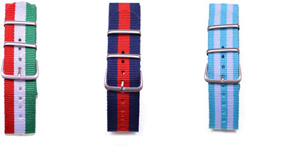 

Watch Me Make Your Own Watch By Watch Me- NATO Multicolored Straps (ONLY Straps)-MYOW COLLECTION (All Straps in this collection-22 mm except Military Green Strap -20 mm) ch-it-bu-r-arg 22 mm Nato Nylon Stylish trendy Strap Combos Watch Strap(Multicolor)