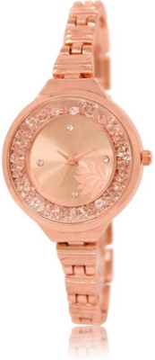 

victance LR225 stylish rose gold diamond filled metal strap bracelet fashion wrist watch for girls and women Watch - For Women