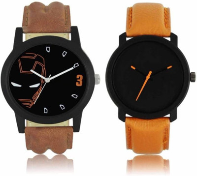 

victance LR-20-4 stylish Analogue black dial leather strap wrist watch combo Watch - For Men