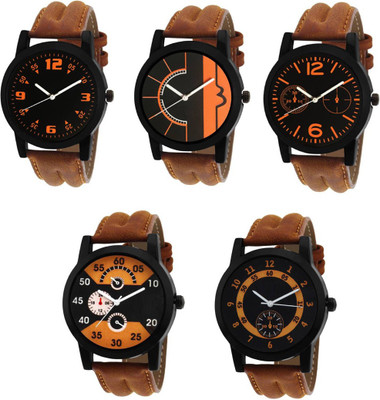 

Rage Enterprise New Sports Look Fancy Dial Brown Stylish Leather Belt Combo Watch For Men Watch - For Boys