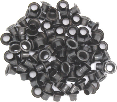 

Nimida High quality , light weight , soft and durable multipurpose Eyelet/Grommet made of Steel, Black colour 100 nos Size Outer Dia 8 mm, Inner Dia 4 mm, Outer height 6 mm and Inner height – 5 mm.