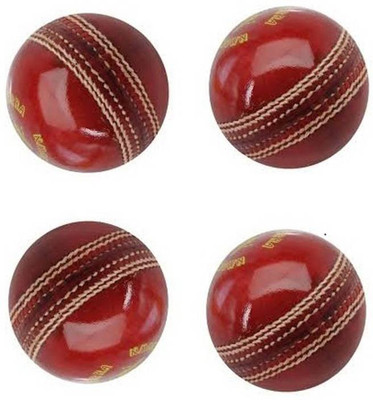 

Monika Sports moni Cricket Leather Ball(Pack of 4, Red)