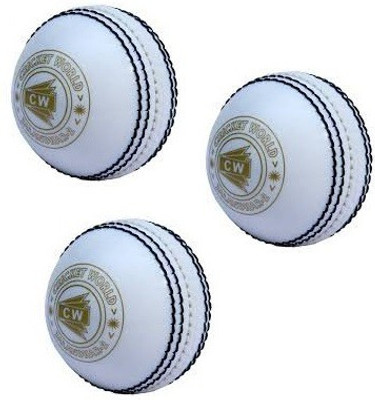 

CW Buy 2 Get 1 Free Spin Cricket Leather Ball(Pack of 3, White)