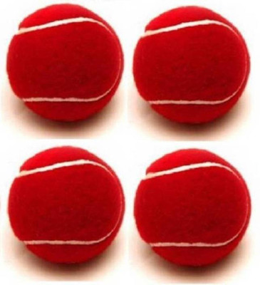 

Tahiro Red Cricket Ball Tennis Ball(Pack of 4, Red)