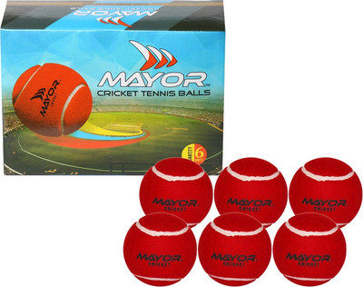 

Mayor Street Cricket Tennis Ball(Pack of 6, Red)