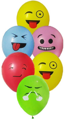 

PARTY PROPZ Printed Emoji Face Balloon Pack of 25 Pics Balloon(Multicolor, Pack of 25)