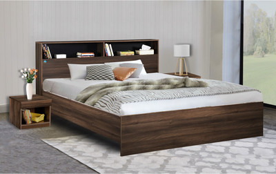 

Delite Kom Urban Engineered Wood Queen Bed(Finish Color - Acacia Dark & Black)