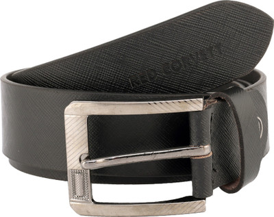 

RED corvett Men Party Black Genuine Leather Belt