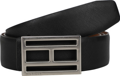 

Tommy Hilfiger Men Black Genuine Leather Reversible Belt, Black/tan
