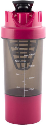 

Jazam SHAKE IT CYCLONE SHAKER (WITH SUPPLEMENT BASKET) 500 ml Shaker(Pack of 1, Pink)