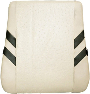 AuTO ADDiCT Beige Leatherite Car Pillow Cushion for Audi(Rectangular, Pack of 1)
