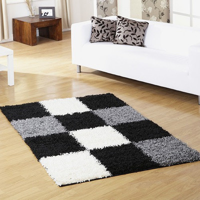 Presto Black Polyester Carpet(150 cm X 210 cm)