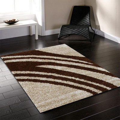 Presto Brown Polyester Carpet(120 cm X 180 cm)