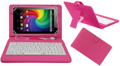 ACM Keyboard Case for Micromax Funbook Mini P410(Pink, Cases with Holder)