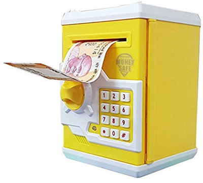 

Electrobot Piggy bank with Security for a Children Coin Bank(Yellow)