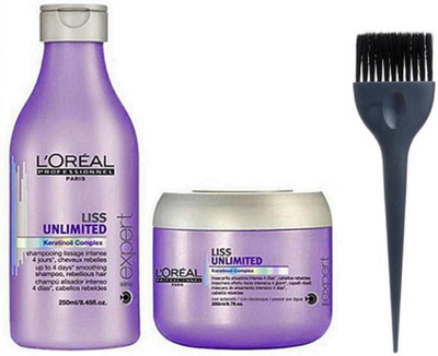 

Opticare Hair Brush, L'Oreal Liss Unlimited Shampoo,Masque(Set of 3)