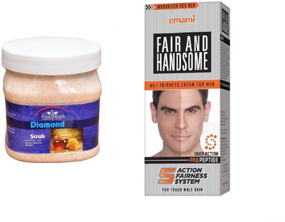 

Pink Root Diamond Scrub 500ml, Emami Fair & Handsome 30g(Set of 2)