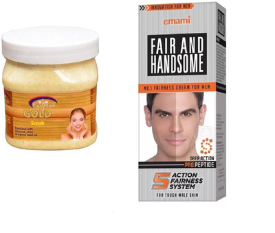 

Pink Root Gold Scrub 500ml, Emami Fair & Handsome 30g(Set of 2)