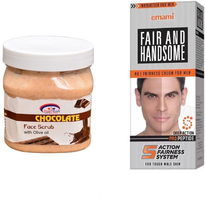 

Pink Root Chocolate Scrub 500ml, Emami Fair & Handsome 30g(Set of 2)