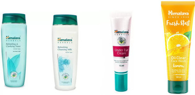 

Himalaya Refreshing & Clarifying Toner, Refreshing Cleansing Milk, Under Eye Cream, Fresh Start Oil Clear lemon Face Wash(Set of 4)