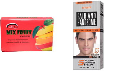 

Pink Root Mix Fruit Facial Kit 83gm, Emami Fair & Handsome 30g(Set of 2)
