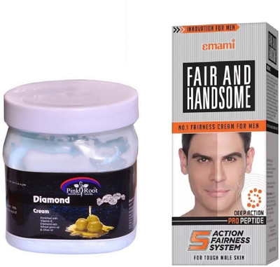 

Pink Root Diamond Cream 500ml, Emami Fair & Handsome 30g(Set of 2)