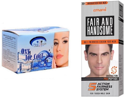 

Pink Root Oxy Ice Bleach 250g, Emami Fair & Handsome 30g(Set of 2)