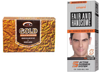 

Pink Root Gold Facial Kit 83gm, Emami Fair & Handsome 30g(Set of 2)