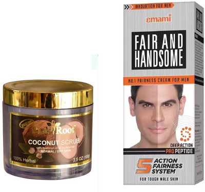 

Pink Root Coconut Scrub 100gm, Emami Fair & Handsome 30g(Set of 2)