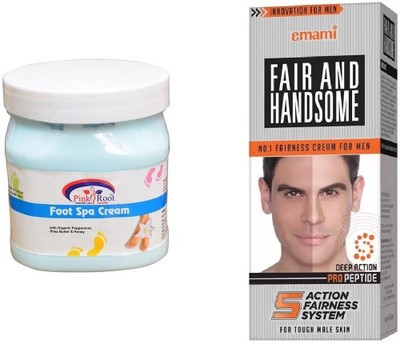 

Pink Root Foot Spa Cream 500ml, Emami Fair & Handsome 30g(Set of 2)