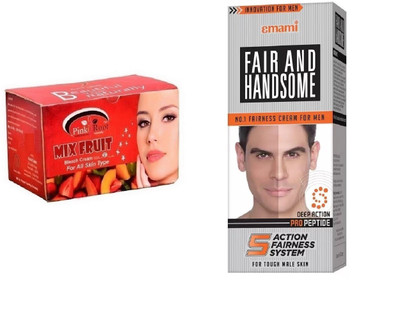 

Pink Root Mix Fruit Bleach 250g, Emami Fair & Handsome 30g(Set of 2)