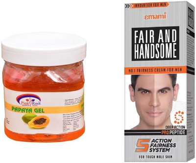

Pink Root Papaya Gel 500ml, Emami Fair & Handsome 30g(Set of 2)