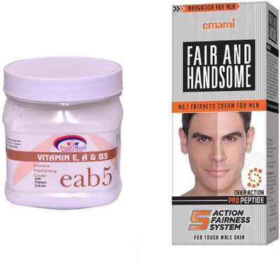 

Pink Root Vitamin eab5 Cream 500ml, Emami Fair & Handsome 30g(Set of 2)