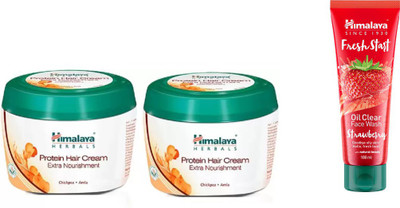 

Himalaya Protein Hair cream, Fresh Start Oil Clear Strawberry Face Wash(Set of 3)
