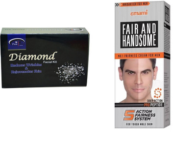 

Pink Root Diamond Facial Kit 83gm, Emami Fair & Handsome 30g(Set of 2)