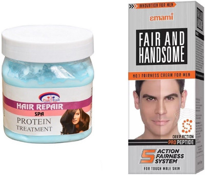 

Pink Root Hair Repair Spa 500ml, Emami Fair & Handsome 30g(Set of 2)