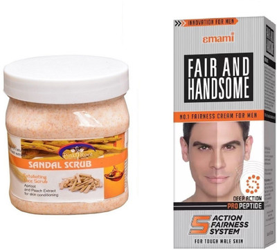 

Pink Root Sandal Scrub 500ml, Emami Fair & Handsome 30g(Set of 2)