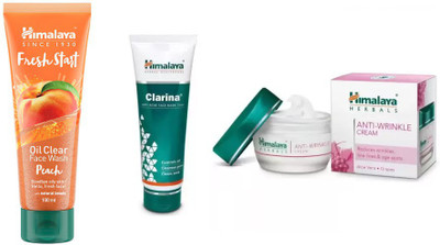

Himalaya fresh start oil clear peach face wash, clarina anti acne face mask, anti wrinkle cream(Set of 3)